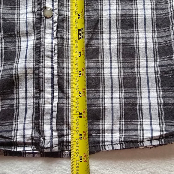 Ed Hardy Plaid Western Shirt Long Sleeve Mens Embroidered Snap Button L - Picture 16 of 16